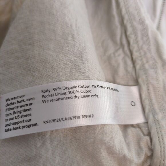 Eileen Fisher Women's XL Rumpled Jacket Cotton Lightweight Tan Cream Coat - Picture 4 of 5